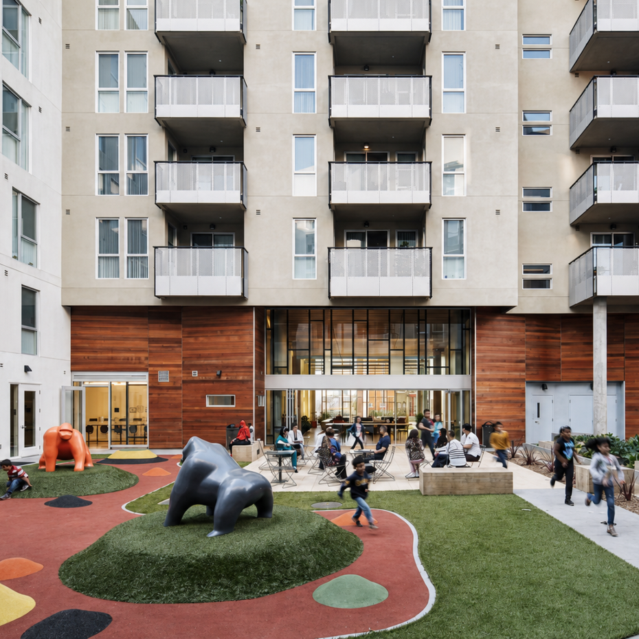 Apartment courtyard with play area